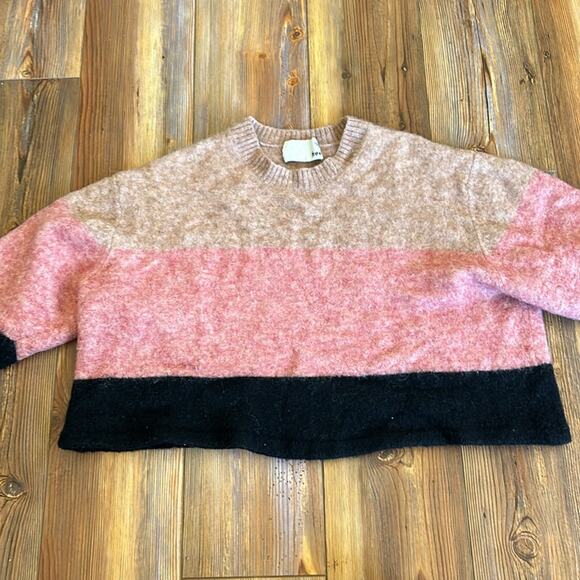 Aritzia Wilfred Free Multicolour Cipriana Alpaca Wool Blend cropped Sweater Sm - Picture 2 of 8